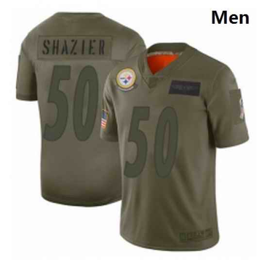 Men Pittsburgh Steelers 50 Ryan Shazier Limited Camo 2019 Salute to Service Football Jersey